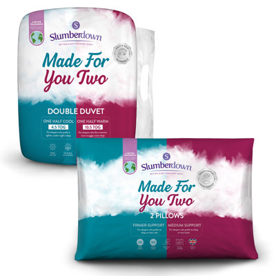 Dual Temperature Made For You Two 4.5/10.5 Tog Duvet with 2 Pillows