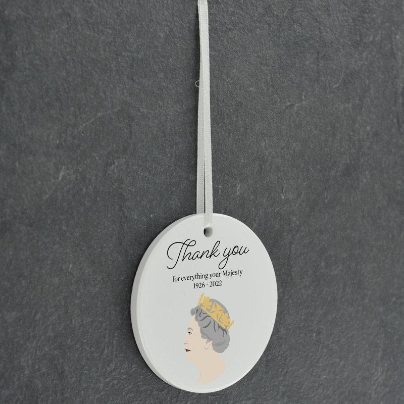 Thank You Mature Circle Shaped Ceramic Ornament