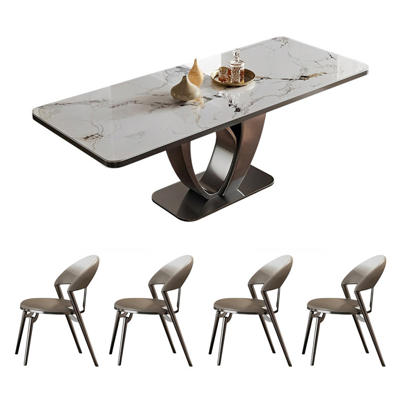 Ensemble de table et de chaises rectangulaires Home Rock, H 29,52 po x L 70,86 po x l 35,43 po