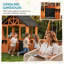 AIYAPLAY Outdoor Wooden Playhouse Picnic Table, Bench Ages 3-8, Light Brown