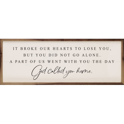 " God Called You Home White "