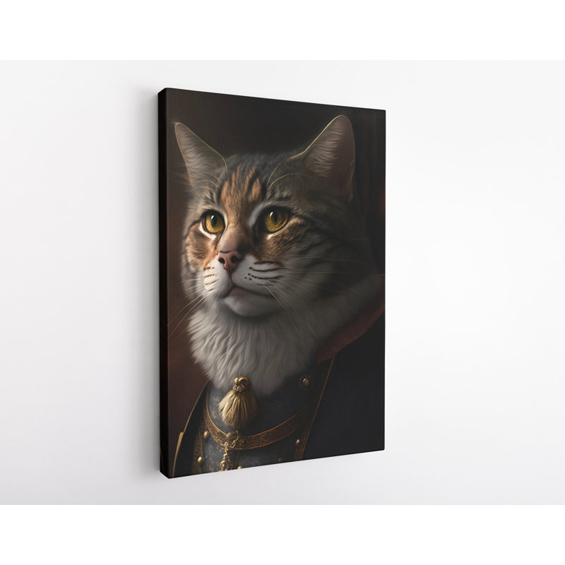 Chat impérial sur toile, H 24 po x l 16 po x P 1 po