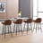Faux Leather Bar Stool with Footrest-531926009