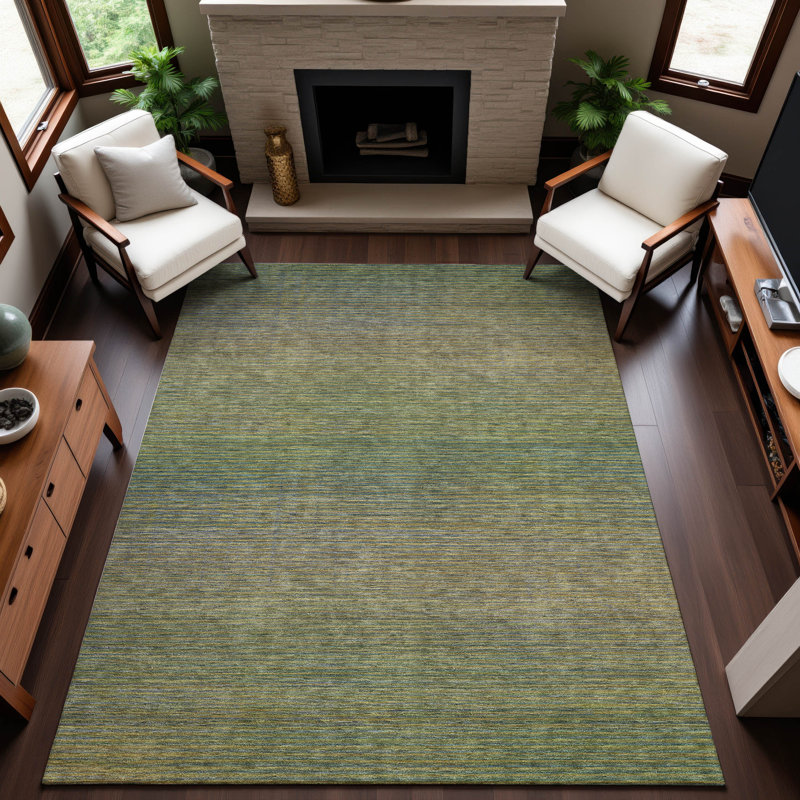 Tapis à rayures lavable à la machine Premium AMF1291, Rectangulaire 8 pi x 10 pi