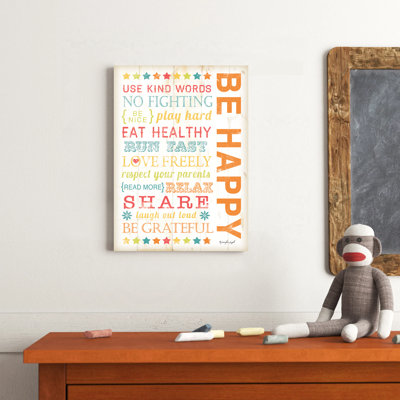 Elitia 'Be Happy Typography' Art