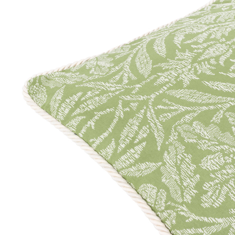 Acorn Tonal Floral Square Throw Pillow Cover, Green