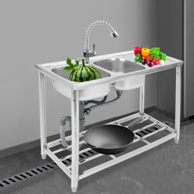 19.69'' L Double Bowl Stainless Steel Kitchen Sink