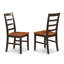 Ensemble de table de salle à manger 3 pièces pour petits espaces comprenant une table ronde avec piédestal et 2 chaises en bois, noir et cerisier-1356225251-1342806141-1430596121