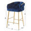 Ensemble de deux tabourets de comptoir modernes avec structure en fer, dossier et coussin moelleux, repose-pieds, idéal pour la cuisine, la chambre à coucher ou la salle à manger