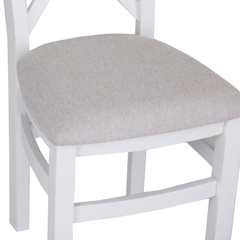 Lyddington Cross Back Chair Fabric Seat, grey, grey