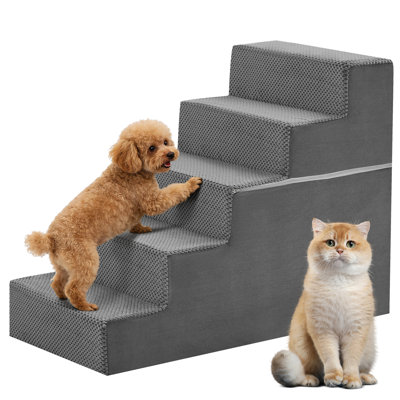 Nonslip High Density Foam 5 Step Pet Staircase For Dogs Cats