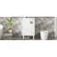 Meuble-lavabo de 20 po avec lavabo en céramique, ensemble de meuble-lavabo simple autoportant avec porte à fermeture douce, poignées chic en demi-lune, style français, blanc-609243792