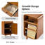 Elmaz MCM Solid Wood 1-Drawer And Legs End Table With Backside Magazine Rack Set of 2-2056946807