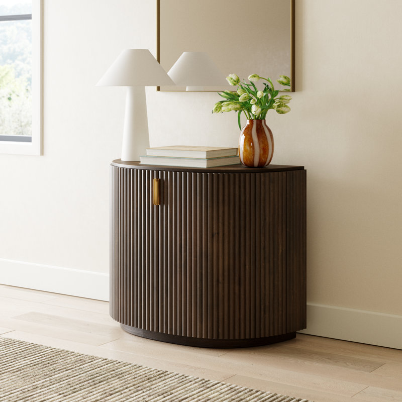 Chessa Solid Wood Accent Cabinet, Dark Brown