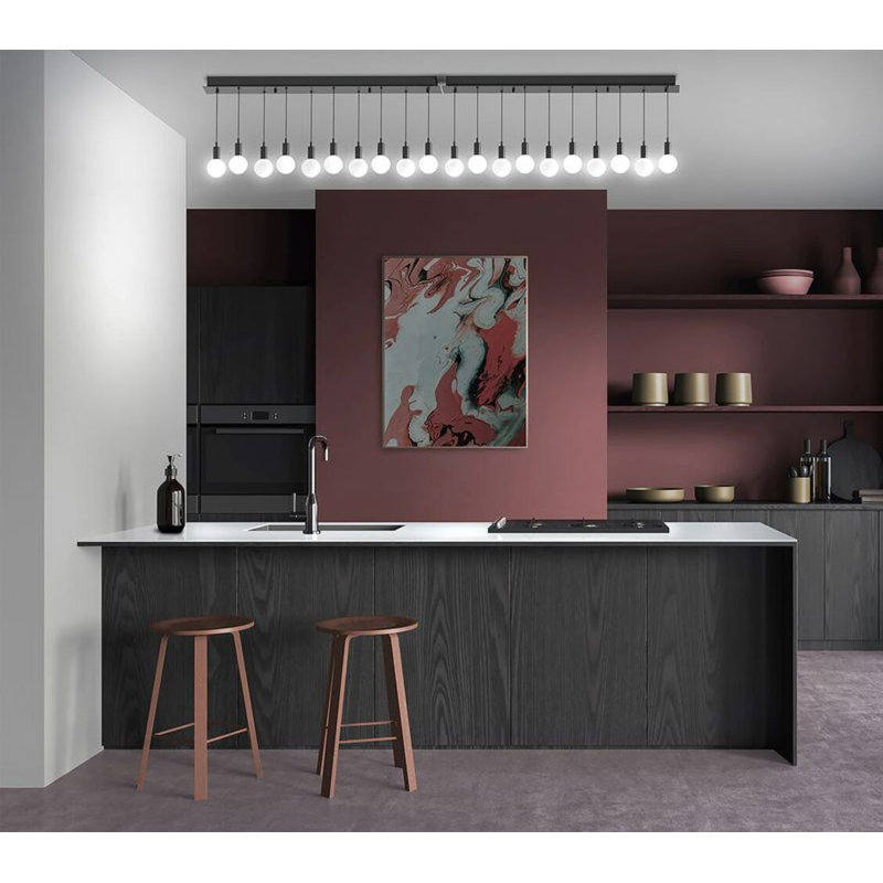 1 - Light Single Globe LED Pendant, Matte Black, 4.25" H x 4.25" W x 4.25" D