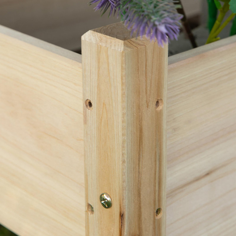 Lit de jardin surélevé avec deux jardinières, Naturel