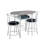 Moronta 3 Piece Dining Table Set with Cobblestone Top - Breakfast Table with 2 Chairs - 2 Seat Dining Table Set for Small Spaces - Round Table Set with Faux Marble Top-1385711451