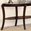 Console 1 pièce Espresso / Cerisier foncé Canapé traditionnel avec tablette de rangement en verre trempé de 5 mm