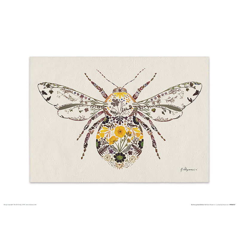 Buttercup Bumblebee by Helen Ahpornsiri - No Frame Print, 30cm H x 40cm W x 0.01cm D