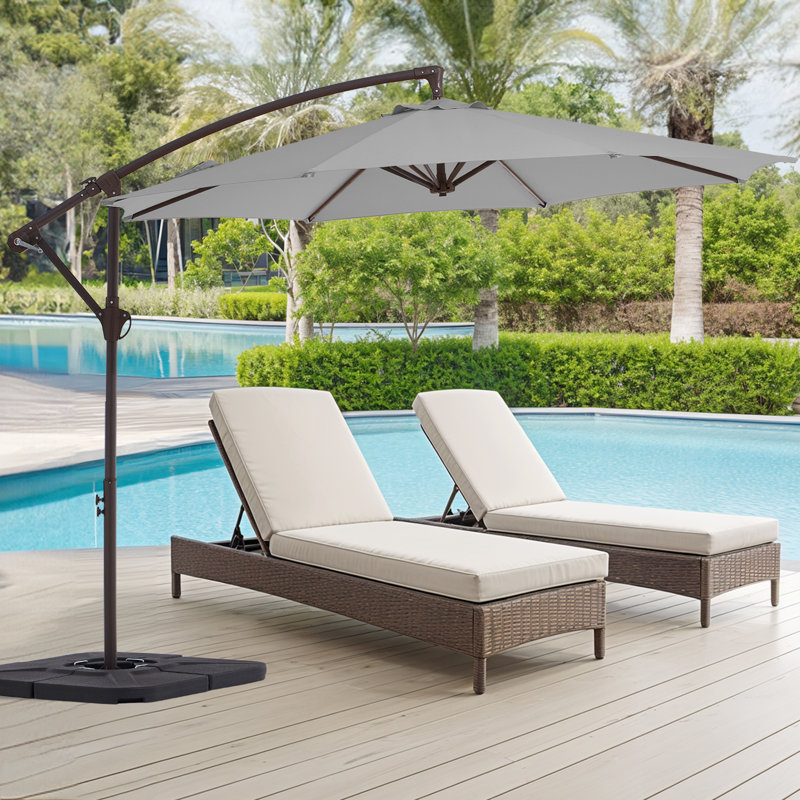 Parasol en porte-à-faux 10 pi Hawkinsville, Gris clair