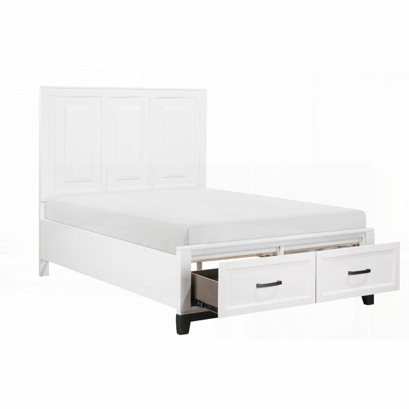 Grand lit plateforme en métal avec tiroirs de rangement - 57 po x 79,5 po x H 55,5 po