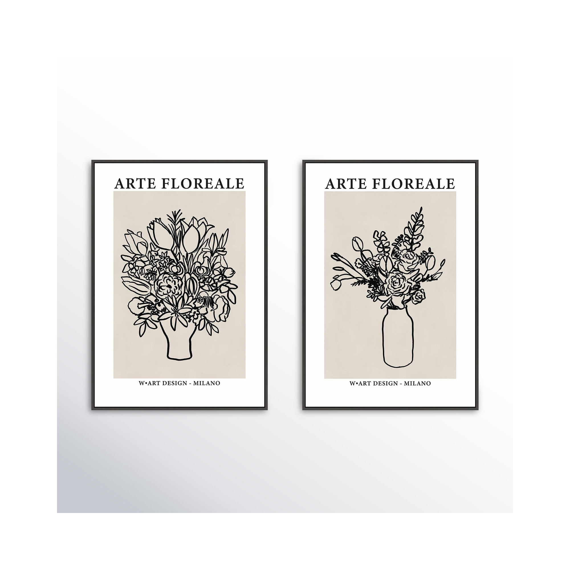 Arte Floreale by Romina Gadler, 20" H x 14" W, Black Canvas Framed
