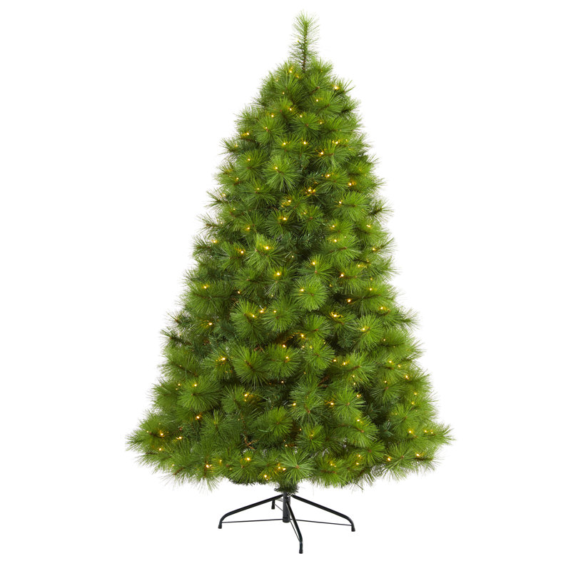 Lighted Artificial Pine Christmas Tree, 6' H