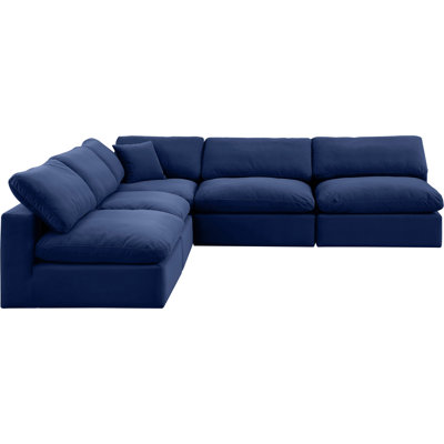 Hripsik Velvet L-Shaped Sectional Reversible