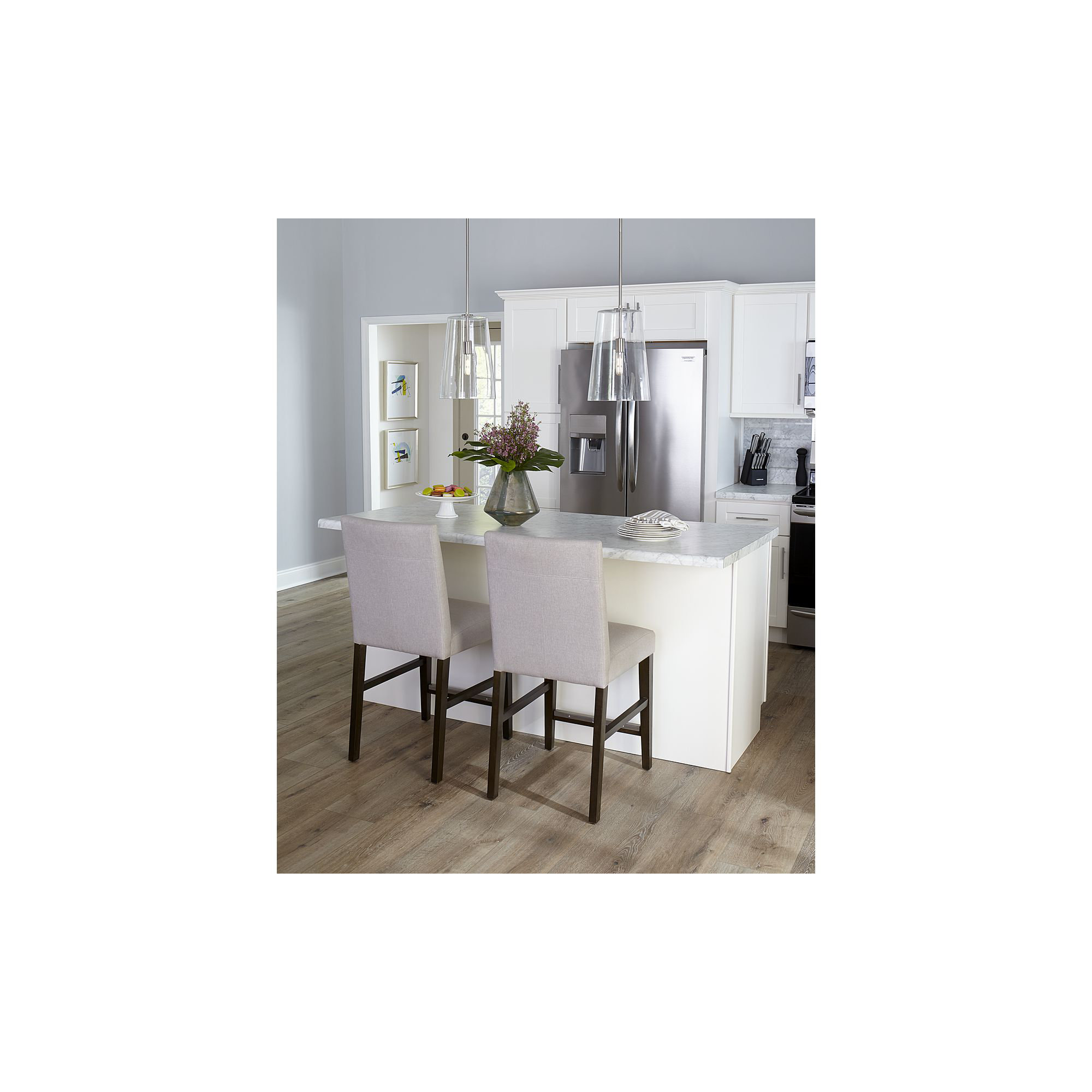 Selena Single Light Glass Dimmable Pendant, Light Silver, 15.88" H x 10.5" W x 10.5" D