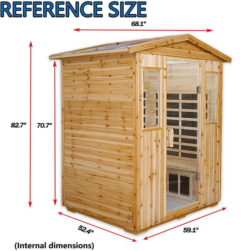 Jeltyprey 4 - Person Bluetooth Compatible FAR Infrared Sauna in Fir