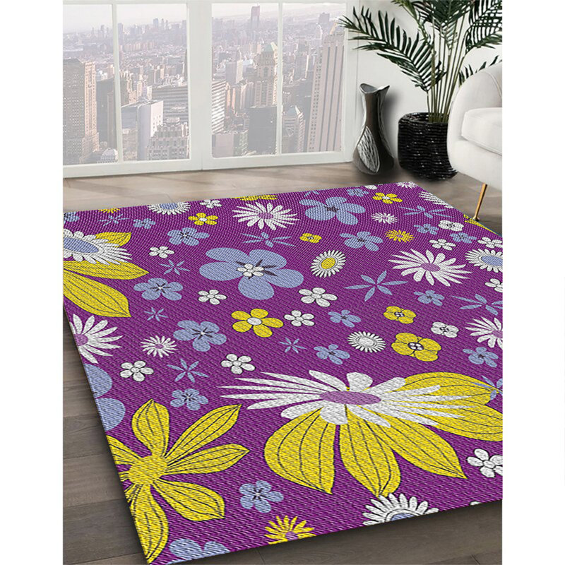 Floral Indoor Rug, Round 4'