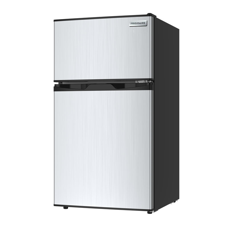 Compact Stainless Steel Mini Fridge with Top Freezer