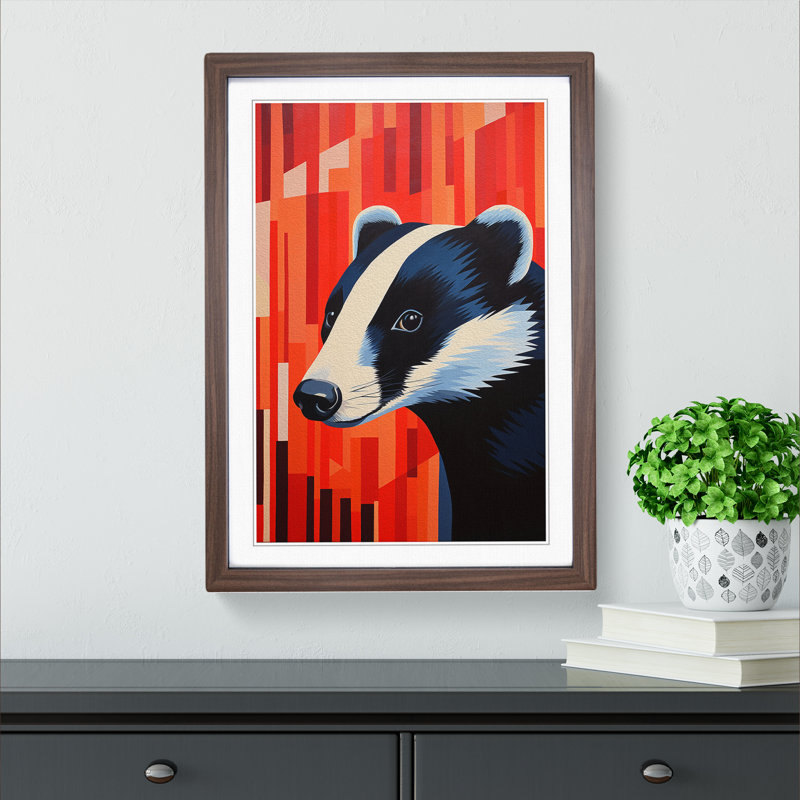 Single Picture Frame Print on Wood, Walnut Framed, 34cm H x 25cm W