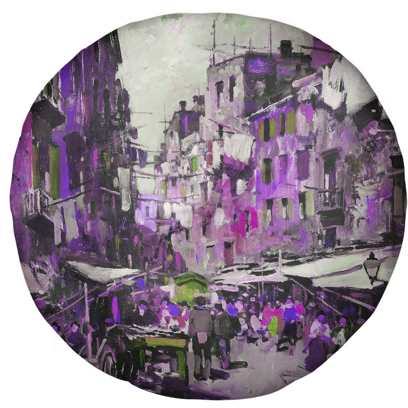 Coussin de plancher naples felice giordano market, 31,5 po x 63 po x 7 po, Mauve