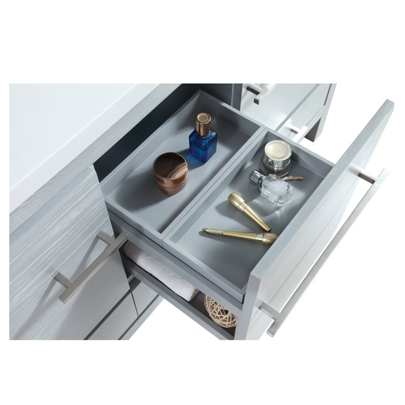 Ensemble de meuble-lavabo double 61 po Riley, Gris sel de mer