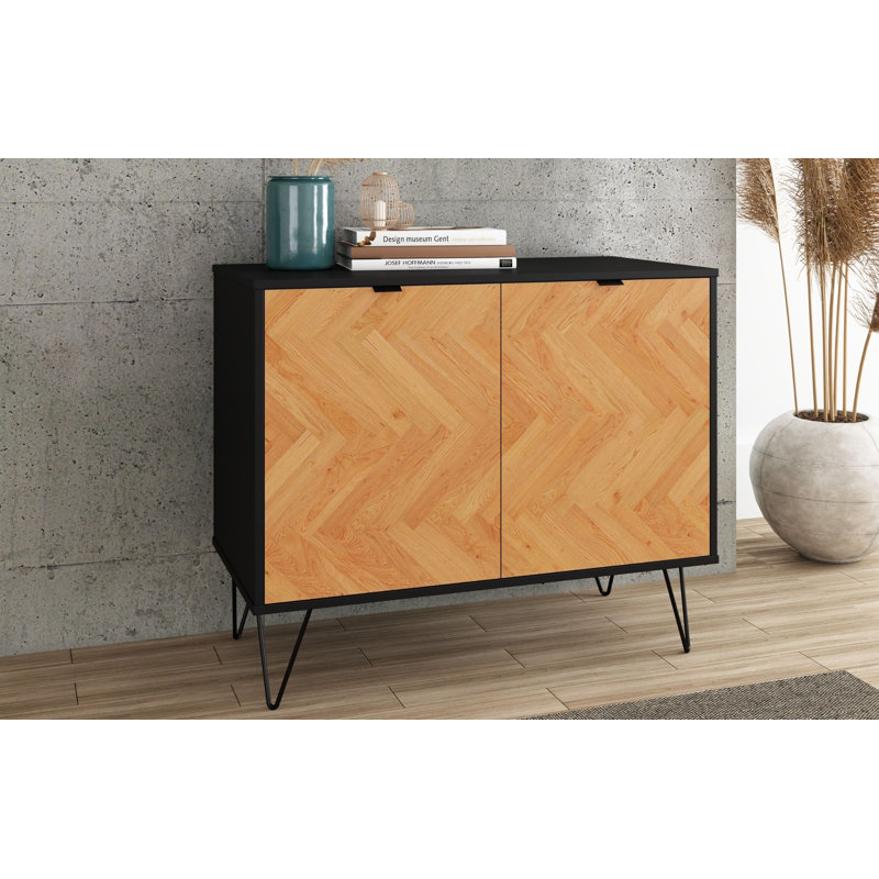 Judsonia 2 - Door Standard Accent Cabinet, Black/Oak
