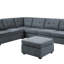 Canapé modulaire 119 places en tissu tissé gris avec repose-pieds 119 po