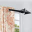 Tringle à rideaux pour fenêtre Deco, tringle à draperie extensible en métal robuste de 3/4 po, tringle à rideaux réglable avec fleurons décoratifs pour salon, noir mat-137004866-137004895