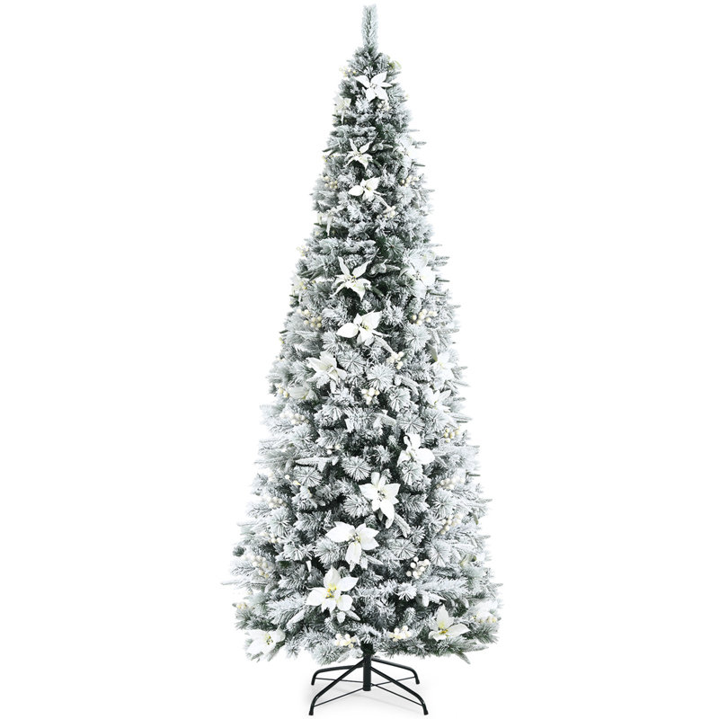 Arbre de Noël blanc effilé, H 8 pi