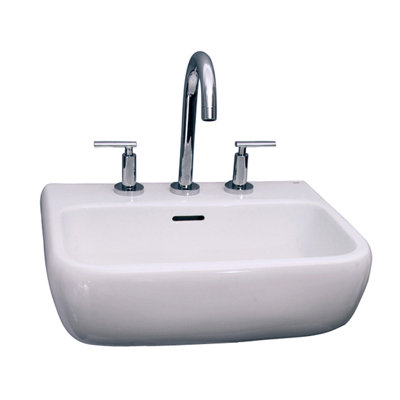 Lavabo de salle de bain mural 24 po en porcelaine vitreuse avec trop-plein 600 Metropolitan