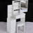 Compact Left Bedside Dresser Vanity Table, Comes With Cushioned Stool & Large Sliding Mirror, Multi-Layer Storage, Chic For Small Spaces, White Space- Cabinet Padded Big Fashionable Rooms-1253965324