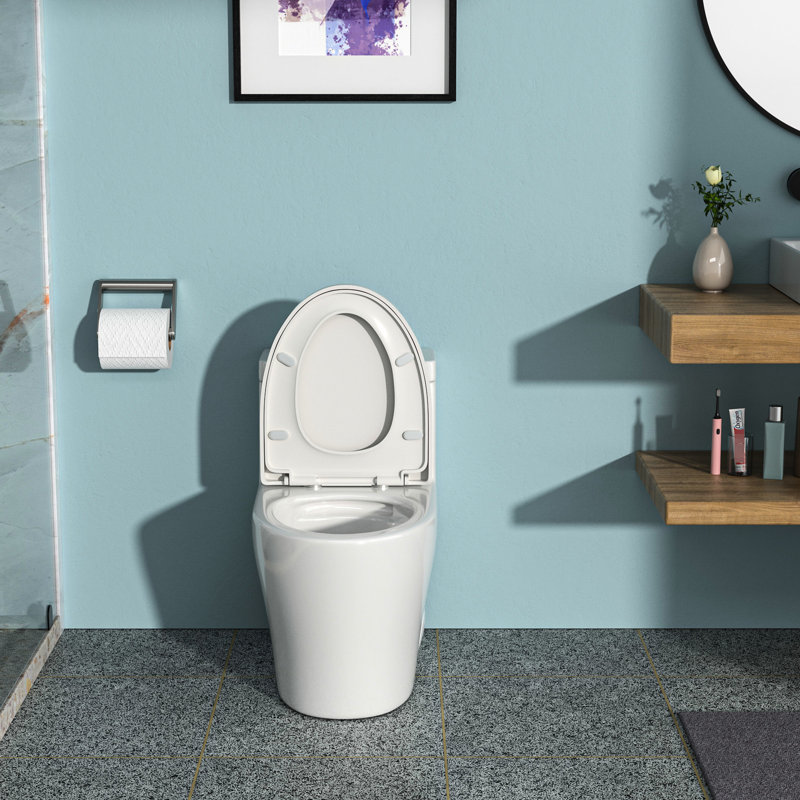 Ceramic Dual Flush Toilet With Glaze And Quiet Seat One Function Silent