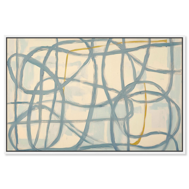 «Unbroken Line II», art mural minimaliste par , Cadre flottant blanc, H 17 po x l 25 po