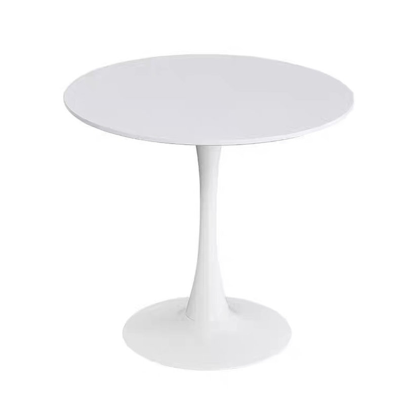 Table ronde blanche avec base en acier robuste pour une utilisation quotidienne Table de cuisine tulipe, et acier, maison