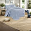 Ensemble de literie réversible en coton de qualité supérieure, grand bleu, pour une maison confortable