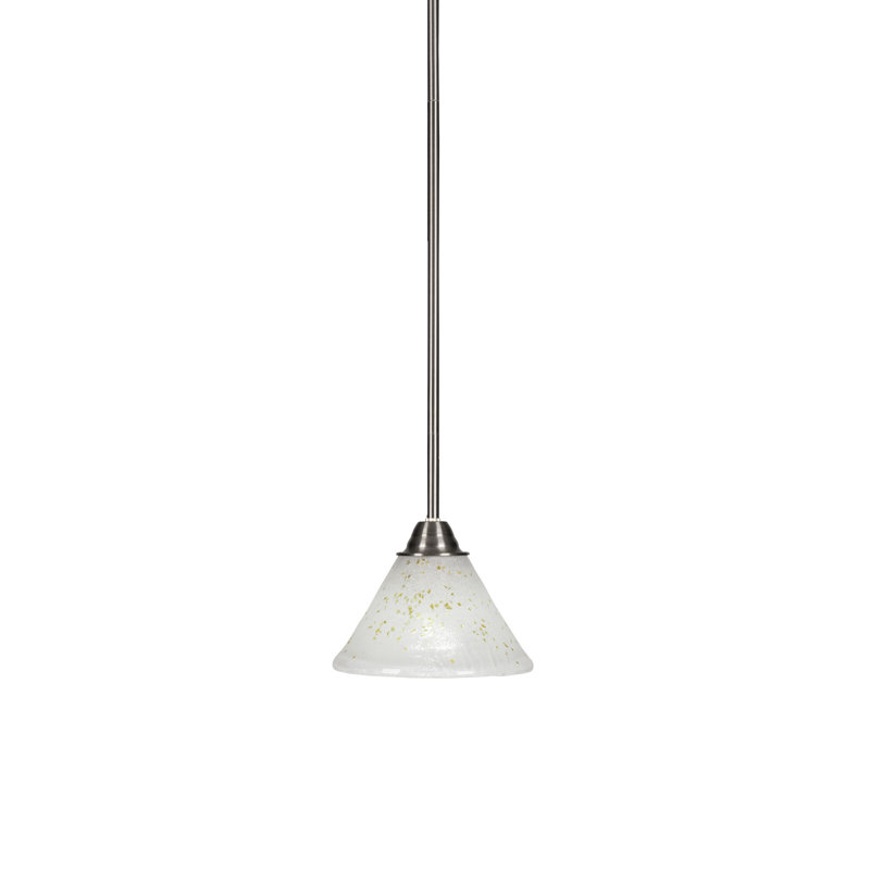 Luminaire suspendu en verre Ayrshire Paramount, Blanc, Nickel brossé, H 56,5 po x l 7 po x P 7 po