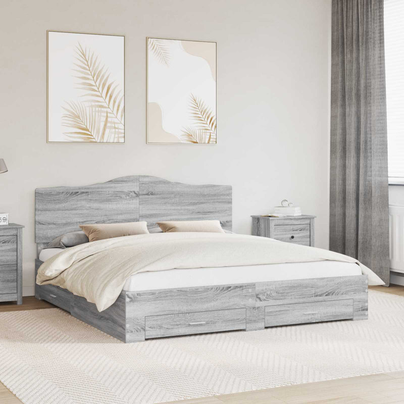 Bed Frame, Super King (6'), Grey Sonoma