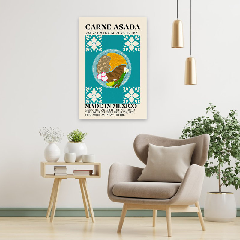 Carne Asada - Cuisine Design, Type Food Signs, Mexique, H 36 po x l 24 po