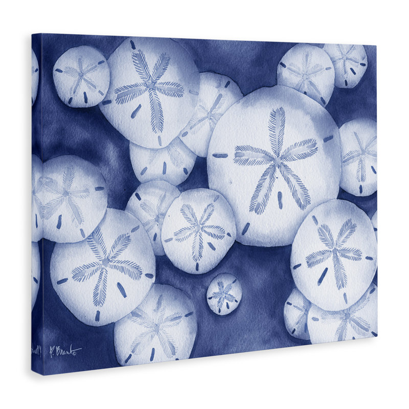Toile de style aquarelle avec des dollars de sable, design par Paul Brent, H 24 po x l 30 po