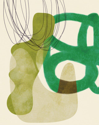 Painted Lines Green Kopie, 60.96cm H x 91.44cm W